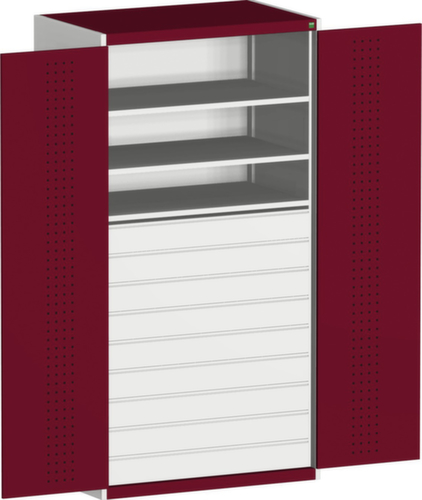 bott Systeemkast cubio met geperforeerde paneeldeuren, 9 lade(n)