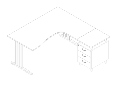 Quadrifoglio Kantoor set Practika met 1 bureau, 1 staand ladeblok