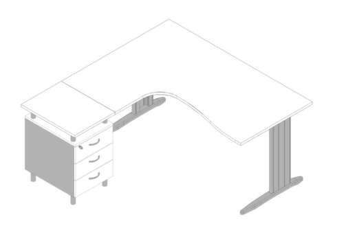 Quadrifoglio Kantoor set Practika met 1 bureau, 1 staand ladeblok