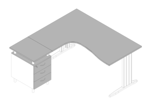Quadrifoglio Kantoor set Practika met 1 bureau, 1 staand ladeblok