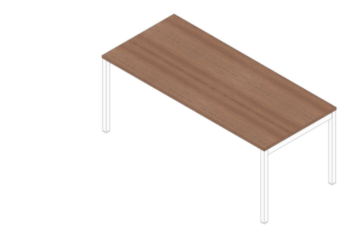 Quadrifoglio Bureau Practika met 4-voetonderstel, breedte x diepte 1800 x 800 mm, plaat canaletto-hout