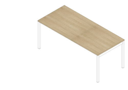 Quadrifoglio Bureau Practika met 4-voetonderstel, breedte x diepte 1800 x 800 mm, plaat eiken