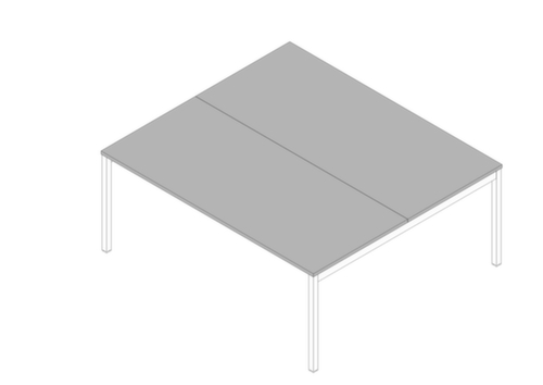 Quadrifoglio In hoogte verstelbare benchtafel Practika met 2 tafelbladen