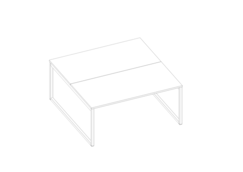 Quadrifoglio Benchtafel Practika met sledeframe, breedte x diepte 1600 x 1600 mm, plaat wit