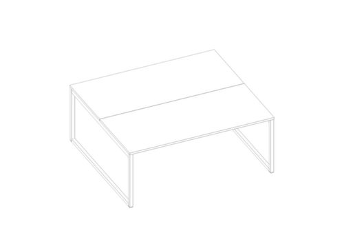 Quadrifoglio Benchtafel Practika met sledeframe, breedte x diepte 1800 x 1600 mm, plaat wit