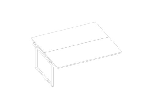 Quadrifoglio Aanbouwtafel Practika voor benchtafel met sledeframe, breedte x diepte 1800 x 1600 mm, plaat wit