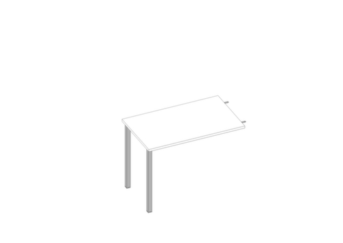 Quadrifoglio Aanbouwtafel Practika voor bureau met 4-voetonderstel, breedte x diepte 1000 x 600 mm, plaat wit