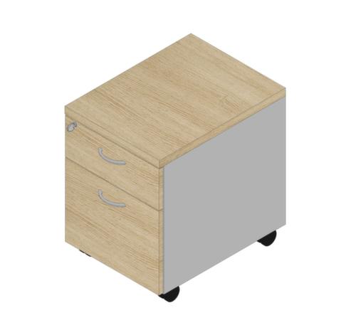 Quadrifoglio Rolcontainer Practika met HR uittrekbaar, 1 lade(n), aluminium/eiken