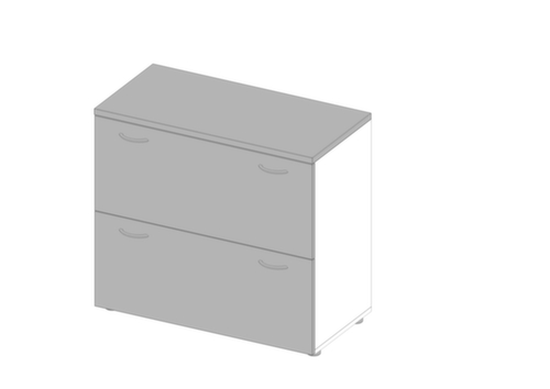 Quadrifoglio Hangmappenkast Practika, 2 uittrekelementen, wit/grijs