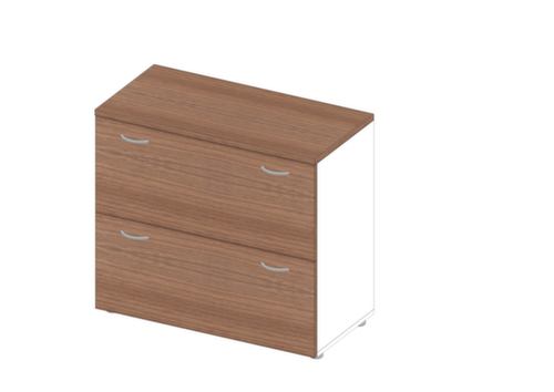 Quadrifoglio Hangmappenkast Practika, 2 uittrekelementen, wit/canaletto-hout