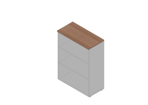 Quadrifoglio Kantoorstelling Practika, breedte 900 mm, 3 OH, aluminium/notenhout