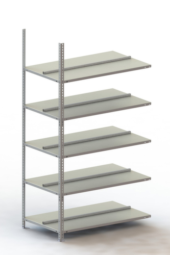 META Schroefbaar vijlenrek Bevestigingsveld voor gebruik aan beide zijden, 5 vloer, RAL7035 lichtgrijs