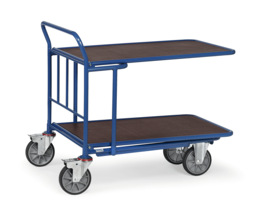 fetra Ruimtebesparende wagen met 2 slipvaste etages, draagvermogen 500 kg, laadvlak lengte x breedte 1000 x 600 mm