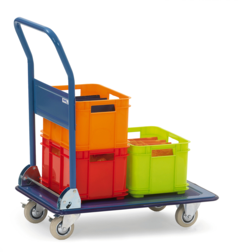 fetra In-/uitklapbare duwbeugelwagen met antisliplaag, draagvermogen 250 kg, massief rubber banden