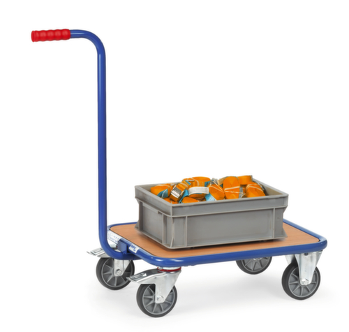 fetra Handgreeprol met houten laadvloer, draagvermogen 250 kg, 2 zwenk- en 2 bokwielen