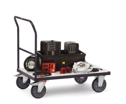 fetra ESD-duwbeugelwagen, draagvermogen 600 kg, laadvlak lengte x breedte 1000 x 600 mm