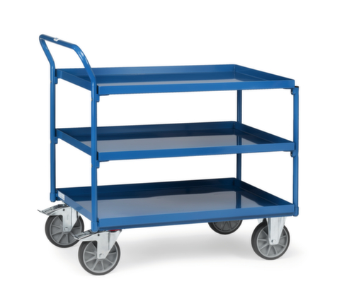 fetra Tafelwagen met oliedichte opvanglegborden 1000x700 mm, draagvermogen 400 kg, 3 etages