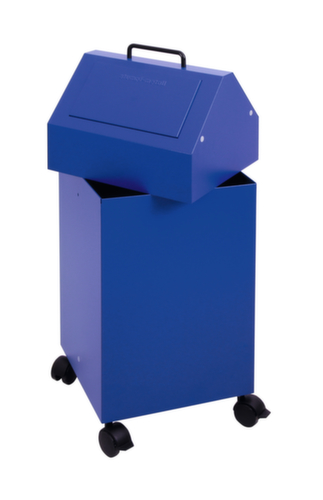 stumpf Brandvertragende afvalverzamelbak, 45 l, RAL5010 gentiaanblauw, deksel RAL5010 gentiaanblauw