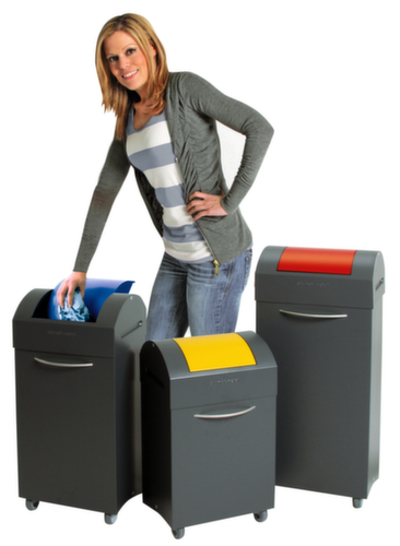 stumpf Verrijdbare afvalverzamelbak, 45 l, RAL7016 antracietgrijs, deksel geel