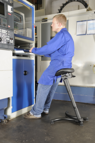 meychair Staande hulp Futura Professional met schuine kolom, zithoogte 620 - 830 mm, zitting zwart