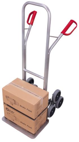 VARIOfit 3-ster trappensteekwagen van aluminium, draagvermogen 200 kg, breedte schep 480 mm, massief rubber-banden