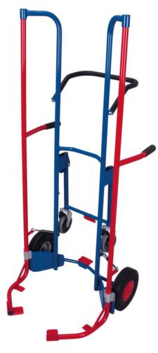 VARIOfit Hoge bandenvrachtwagen met steunwielen, RAL5010 gentiaanblauw, massief rubber-banden