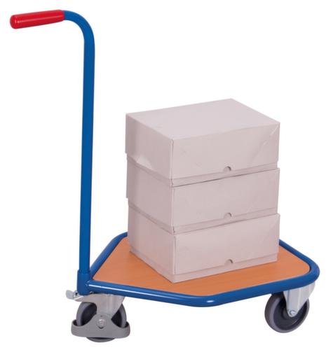 VARIOfit Handgreeprol met houten laadvloer, draagvermogen 150 kg, 1 zwenk- en 2 bokwielen