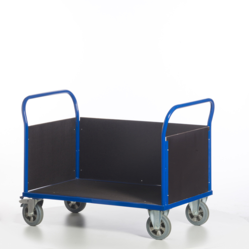 Rollcart Wagen met drie wanden met anti-slip laadvlak, draagvermogen 1200 kg
