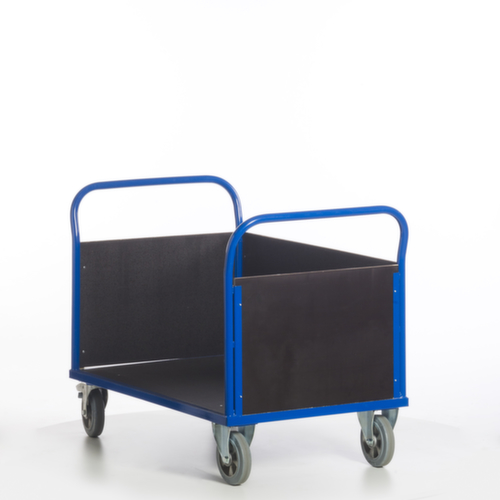 Rollcart Wagen met drie wanden met anti-slip laadvlak, draagvermogen 1200 kg