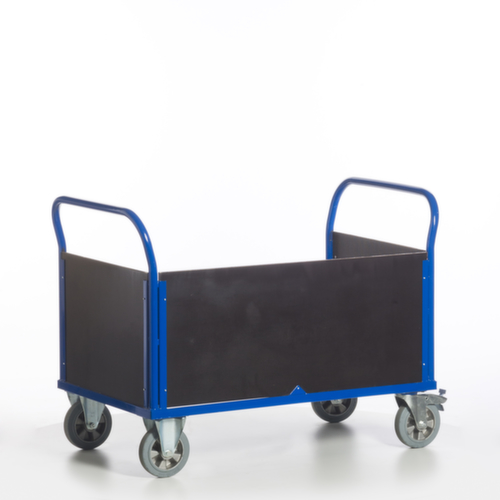 Rollcart Wagen met drie wanden met anti-slip laadvlak, draagvermogen 1200 kg