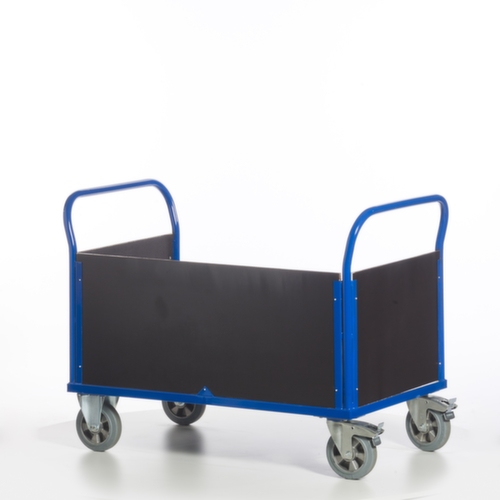 Rollcart Wagen met drie wanden met anti-slip laadvlak, draagvermogen 1200 kg