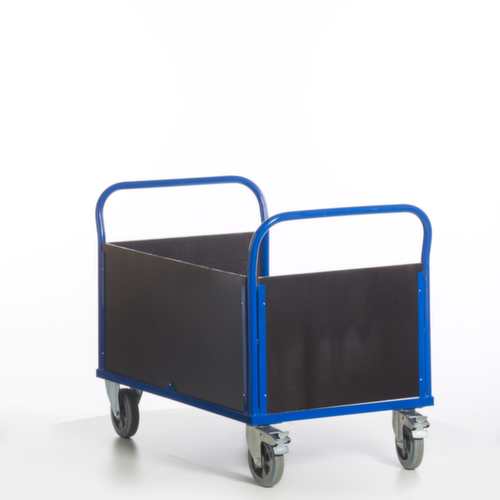 Rollcart Wagen met drie wanden met anti-slip laadvlak, draagvermogen 1200 kg