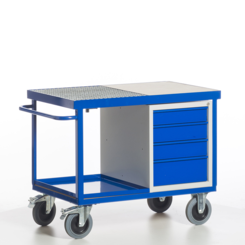 Rollcart Milieu-werkplaatswagen met oliedichte kuip en rooster, draagvermogen 600 kg, laadvlak lengte x breedte 1150 x 700 mm