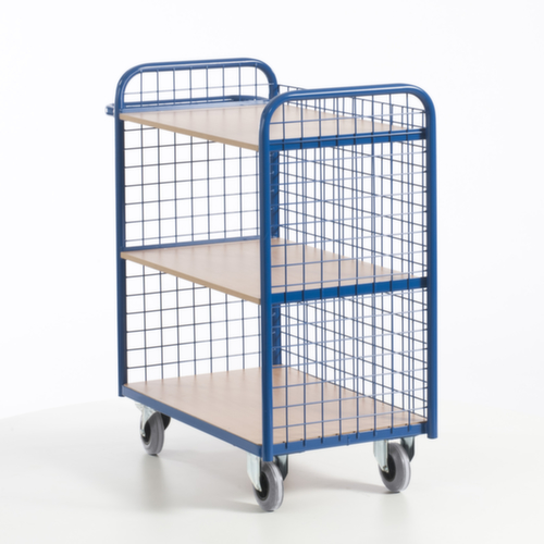 Rollcart Dossierwagen met 3 gaaswanden, draagvermogen 150 kg, 3 etages