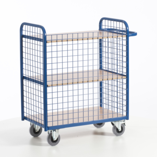 Rollcart Dossierwagen met 3 gaaswanden, draagvermogen 150 kg, 3 etages