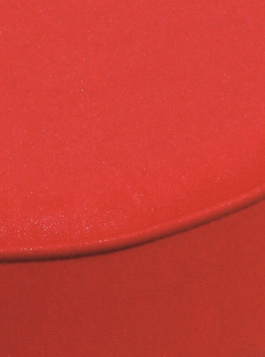 In hoogte verstelbare draaibare kruk met kunstlederen zitting, zitting rood, rollen