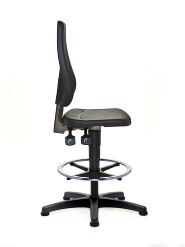 bimos Werkplaatsstoel Economy, zitting PU-schuim zwart, met glijders