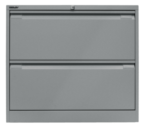 Bisley Hangmappenkast, 2 uittrekelementen, zilverkleurig/zilverkleurig