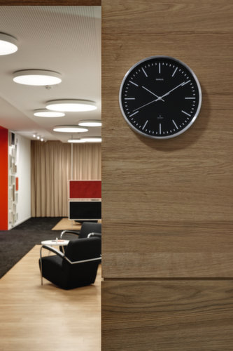 MAUL Draadloze wandklok met streepaanduiding, met streepaanduiding, Ø 300 mm