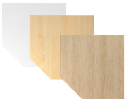 Hoekig koppelelement voor bureau met steunvoet