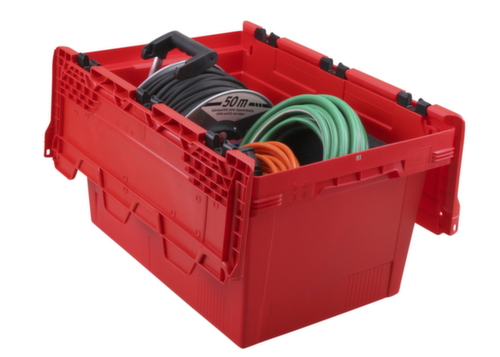 Allit Herbruikbare euronorm-bak ProfiPlus CrocoLid 40/32, rood, lengte x breedte 600 x 400 mm, krokodildeksel