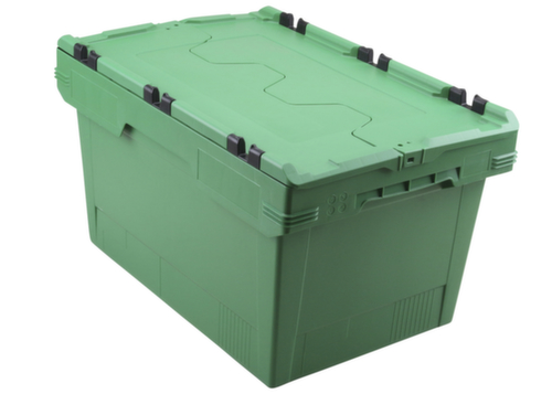 Allit Herbruikbare euronorm-bak ProfiPlus CrocoLid 40/32, groen, lengte x breedte 600 x 400 mm, krokodildeksel