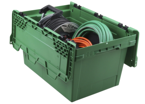 Allit Herbruikbare euronorm-bak ProfiPlus CrocoLid 40/32, groen, lengte x breedte 600 x 400 mm, krokodildeksel