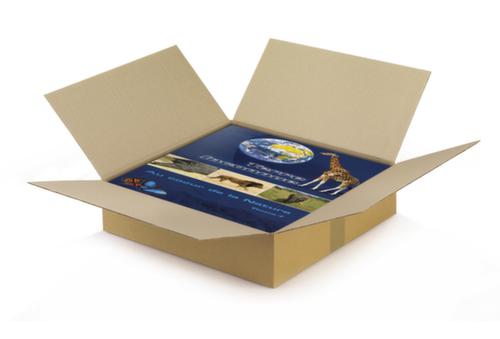 Platte golfkartonnen vouwdoos, enkelvoudige golf, 400 x 400 x 100 mm