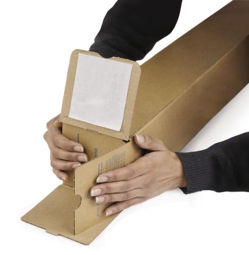 Lange vouwdoos QUATTROPACK met zelfklevende sluiting, enkelvoudige golf, 700 x 105 x 105 mm