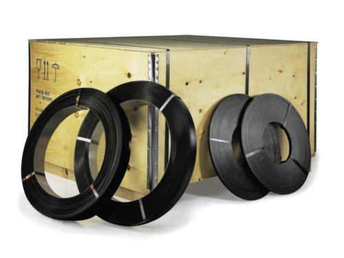 Stalen omsnoeringsband geblauwd, breedte 19 mm