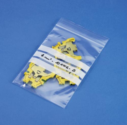 Gripzak met schrijflijnen, 50 µm, lengte x breedte 100 x 150 mm