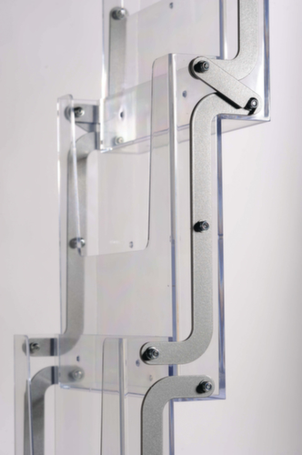 Vouwbaar folderrek, 5 planken, onderstel zilvergrijs