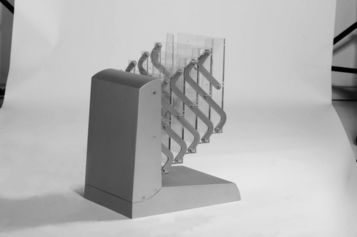 Vouwbaar folderrek, 5 planken, onderstel zilvergrijs