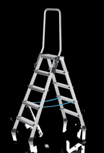 ZARGES Ladder XLstep B uitvoering NL, 2 x 5 aluminium gegroefd